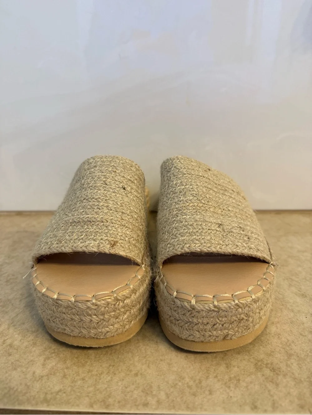 Coconuts by Matisse Natural Tan Jute Platform Slide Sandals